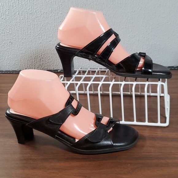 Beautifeel Begonia Black Smooth Patent Leather Sandals Velcro‎ Adjustable 42 11½ - Picture 2 of 12